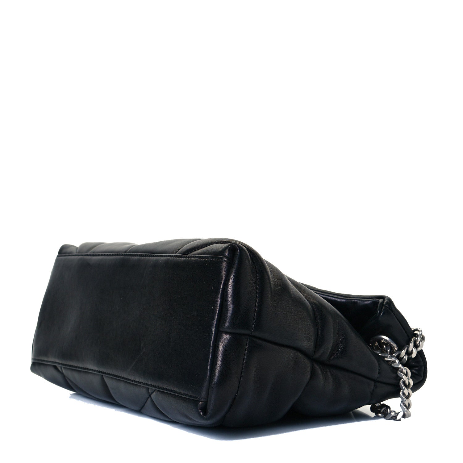 Saint Laurent Lambskin Quilted Small Loulou Puffer Monogram Chain Satchel Black 5 of 7