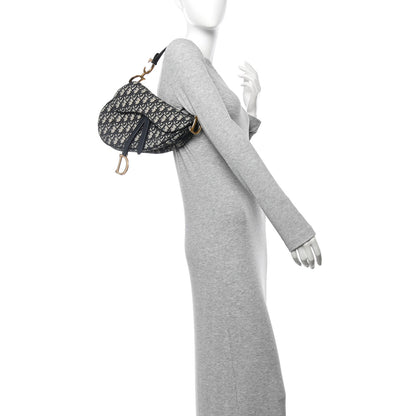 Christian Dior Oblique Saddle Bag Blue 3 of 10