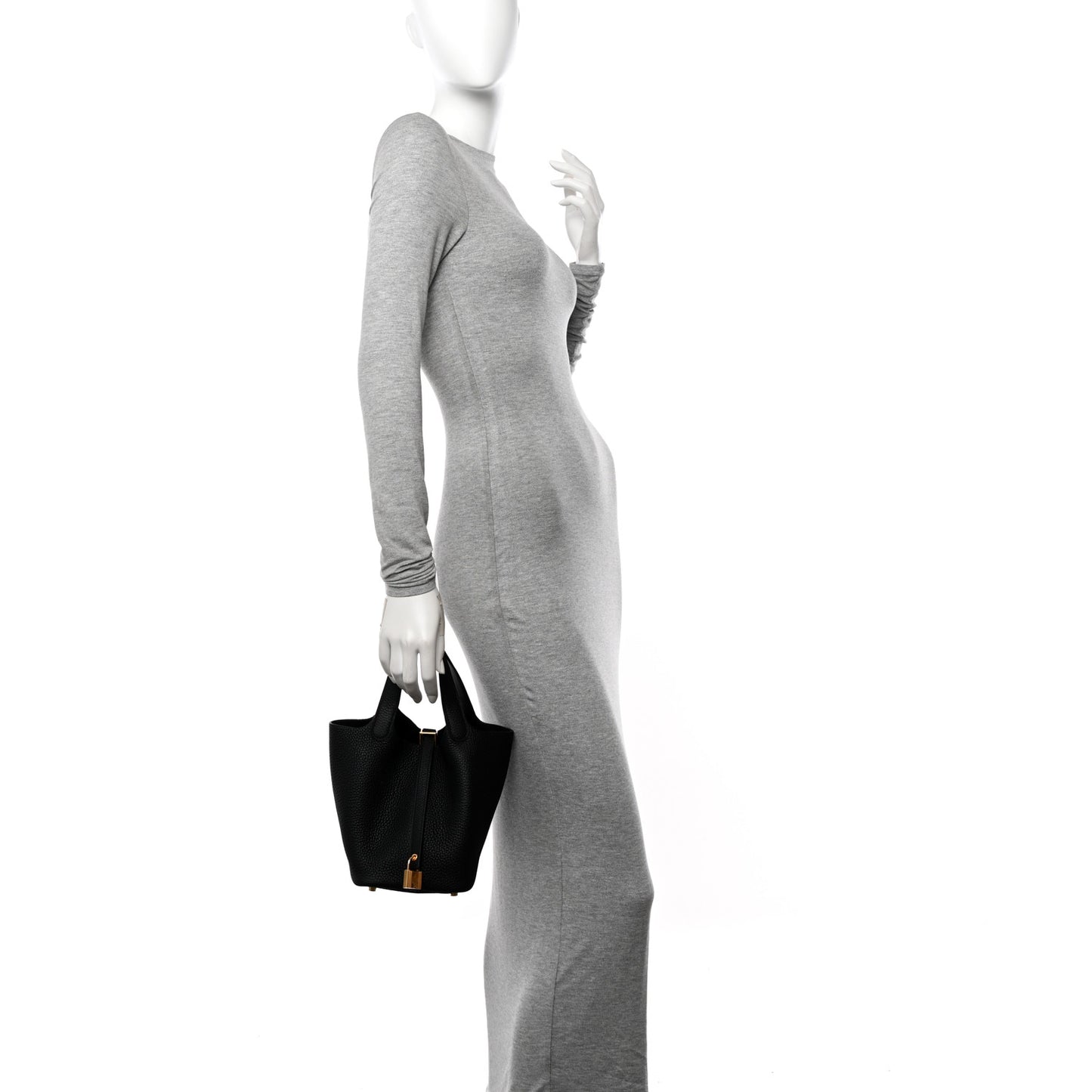 Taurillon Clemence Picotin Lock 18 PM Black