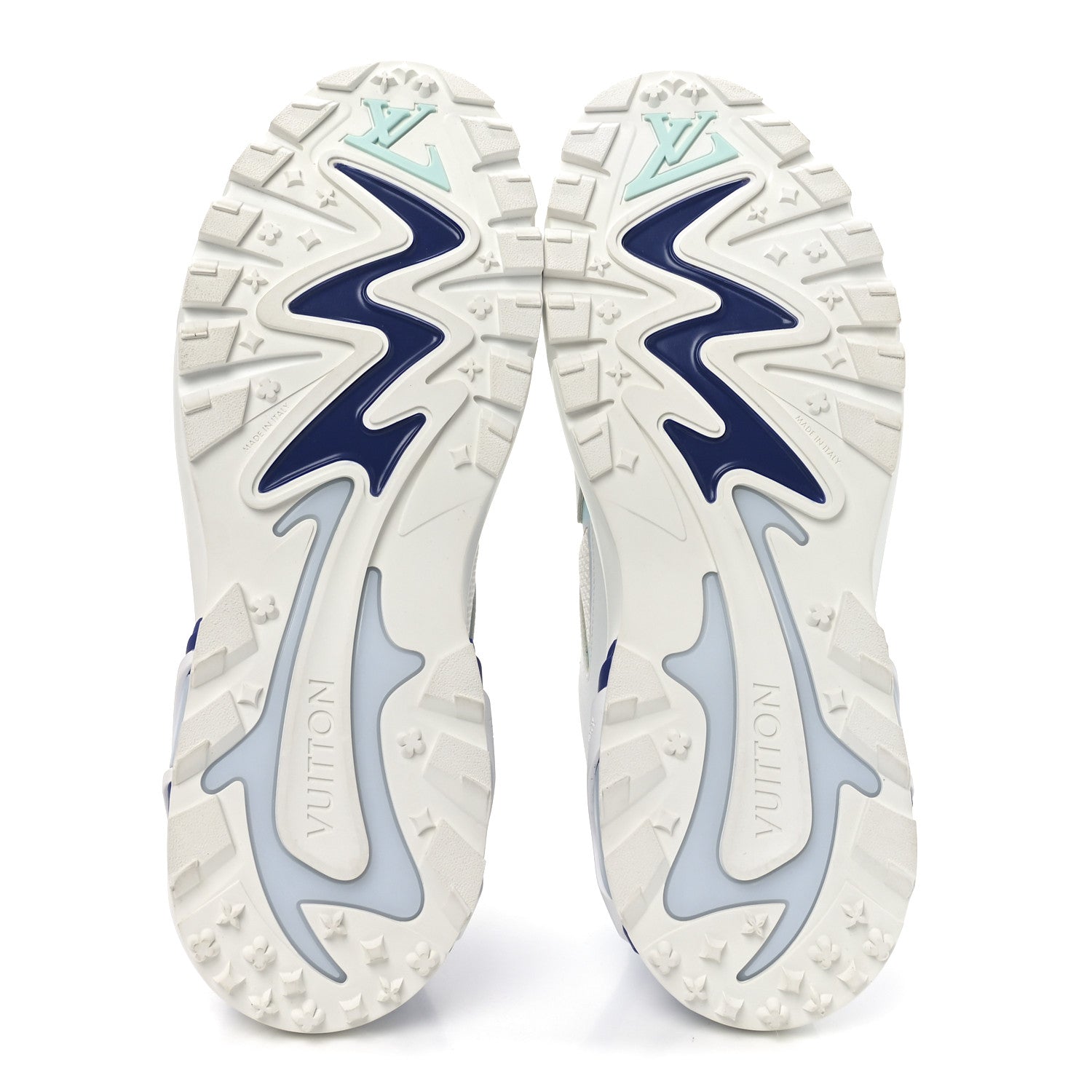 Louis Vuitton Calfskin Mesh Mens LV Runner Tatic Sneakers 11 Blue 6 of 8