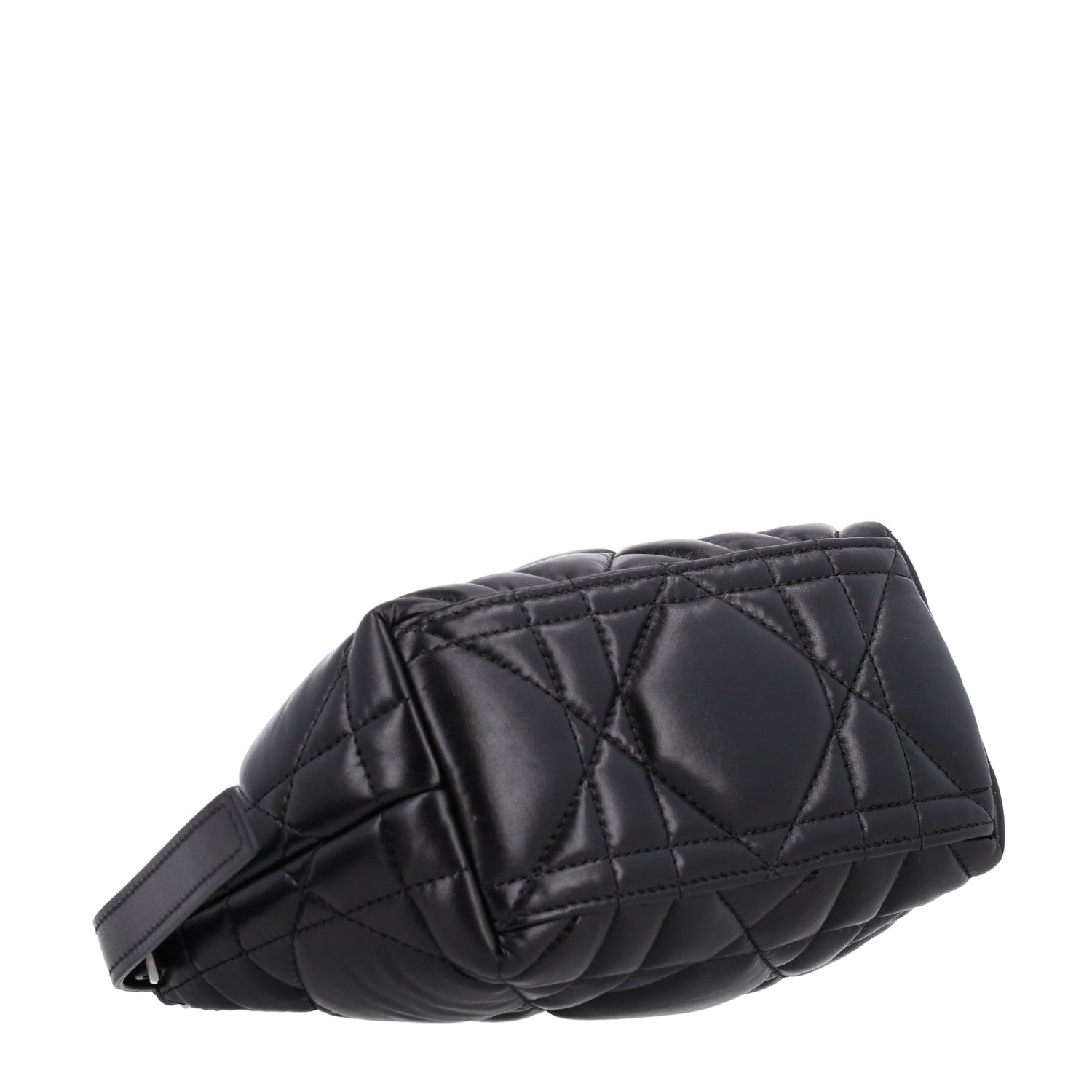 Christian Dior Calfskin Macrocannage Small Diortravel Nomad Pouch Black 3 of 9