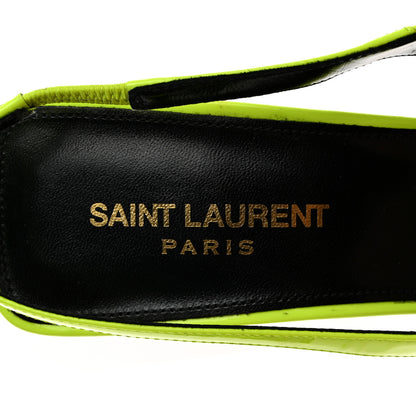 Saint Laurent Patent Paloma 105 Slingback Pump 40 Neon Yellow 6 of 12