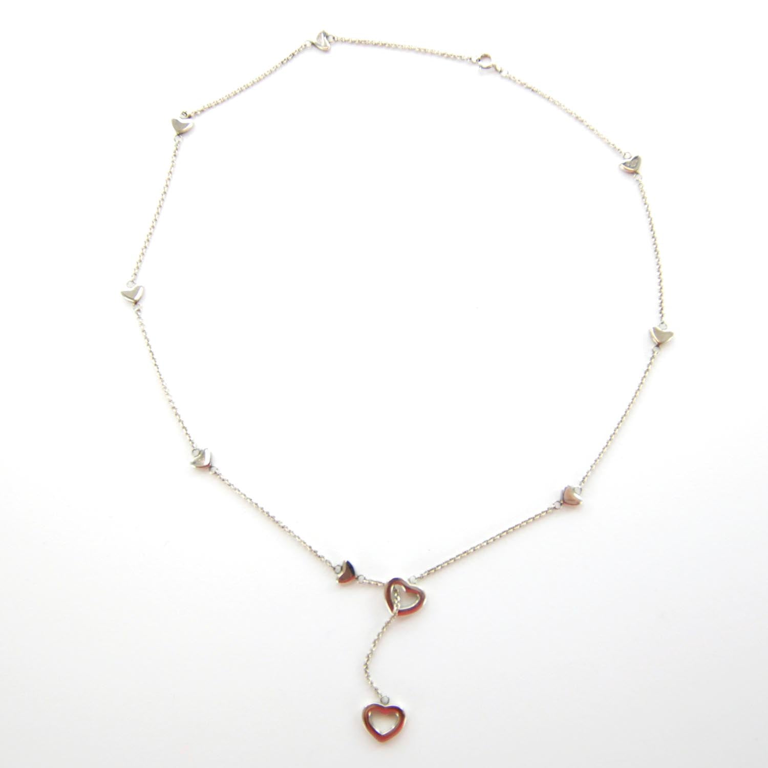 Tiffany Sterling Silver Heart Lariat Necklace 1 of 5