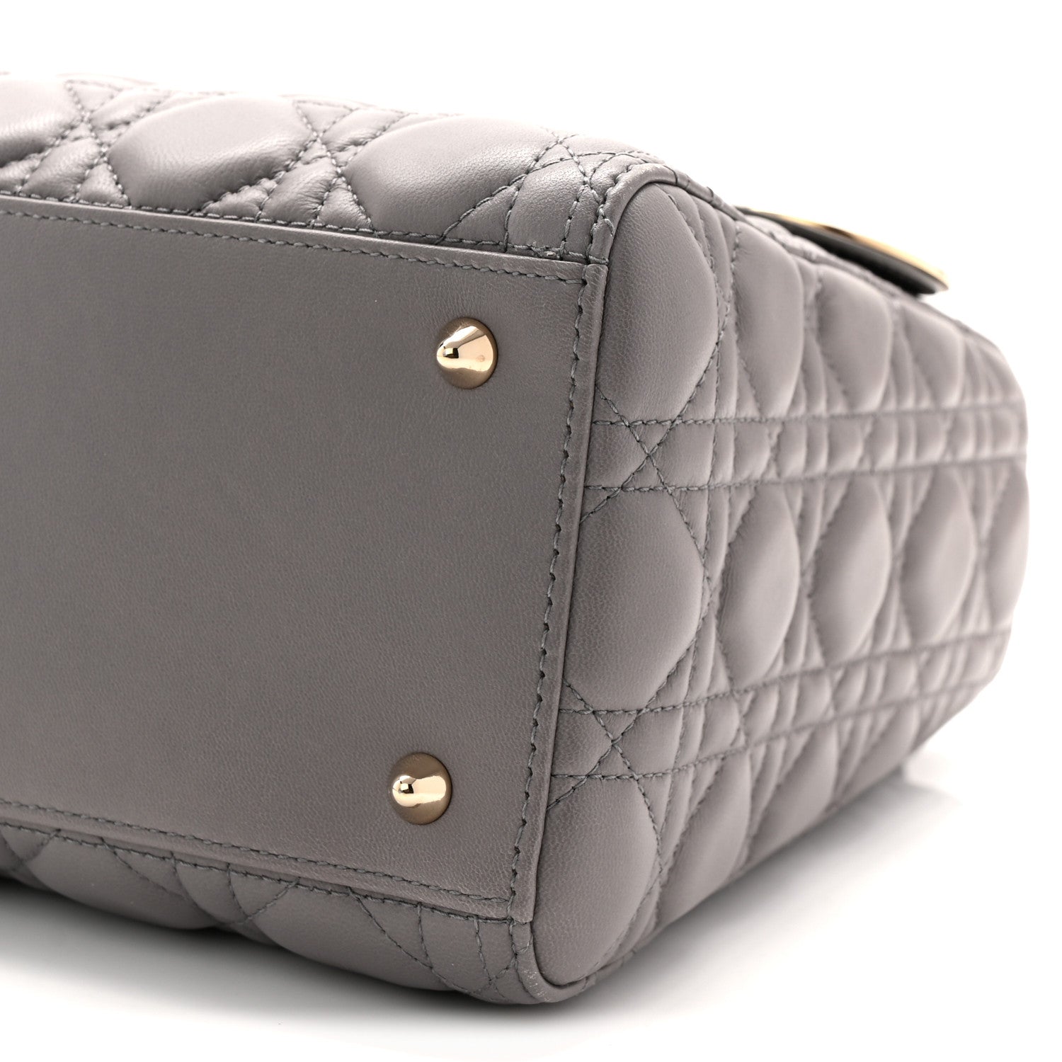Christian Dior Lambskin Cannage Medium Lady Dior Grey 10 of 10