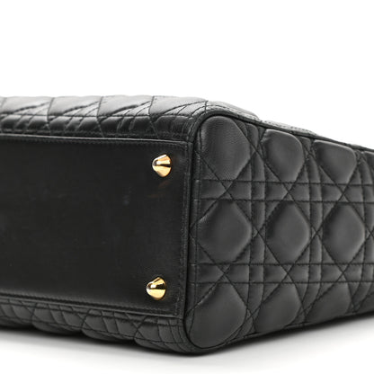 Christian Dior Lambskin Cannage Large Lady Dior Black 18 of 21