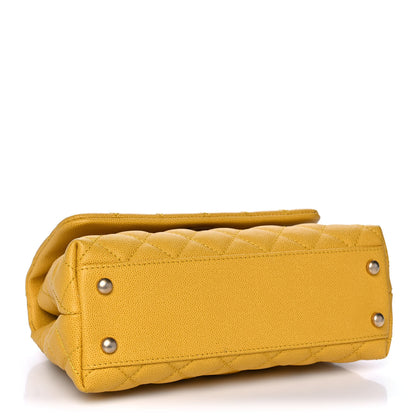 Chanel Caviar Lizard Mini Coco Handle Flap Yellow 4 of 16