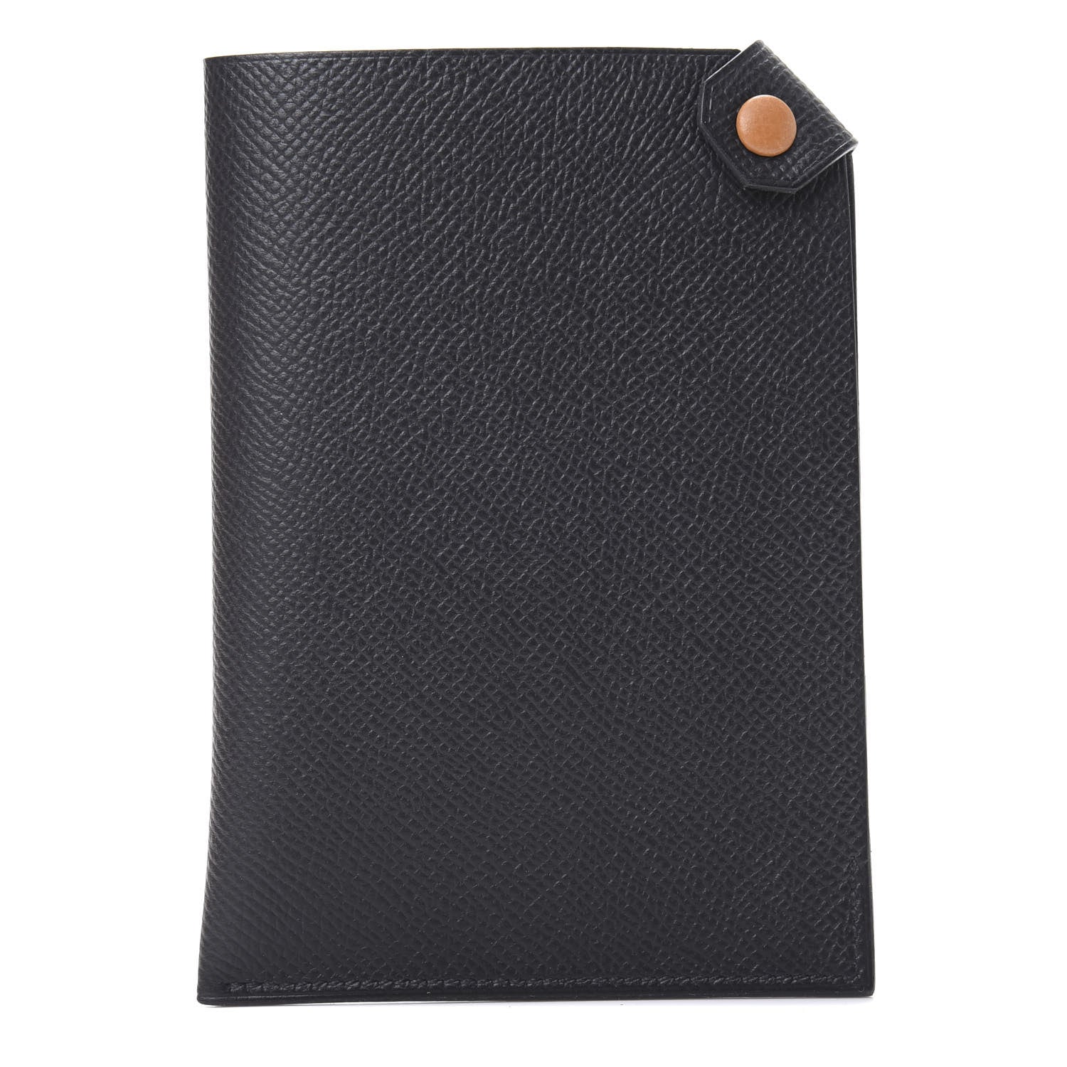 Hermes Epsom Tarmac Dot PM Passport Holder Black Gold 1 of 8