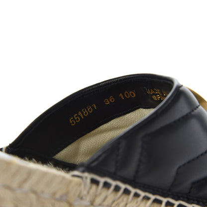 Gucci Nappa Matelasse GG Marmont Espadrille Slippers 36 Black 8 of 13