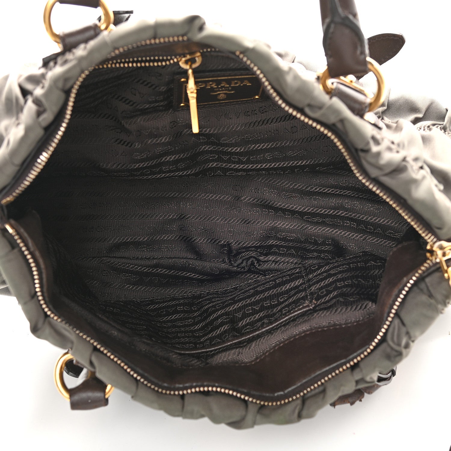 Prada Tessuto Nylon Gaufre Shopping Satchel Fumo 5 of 14