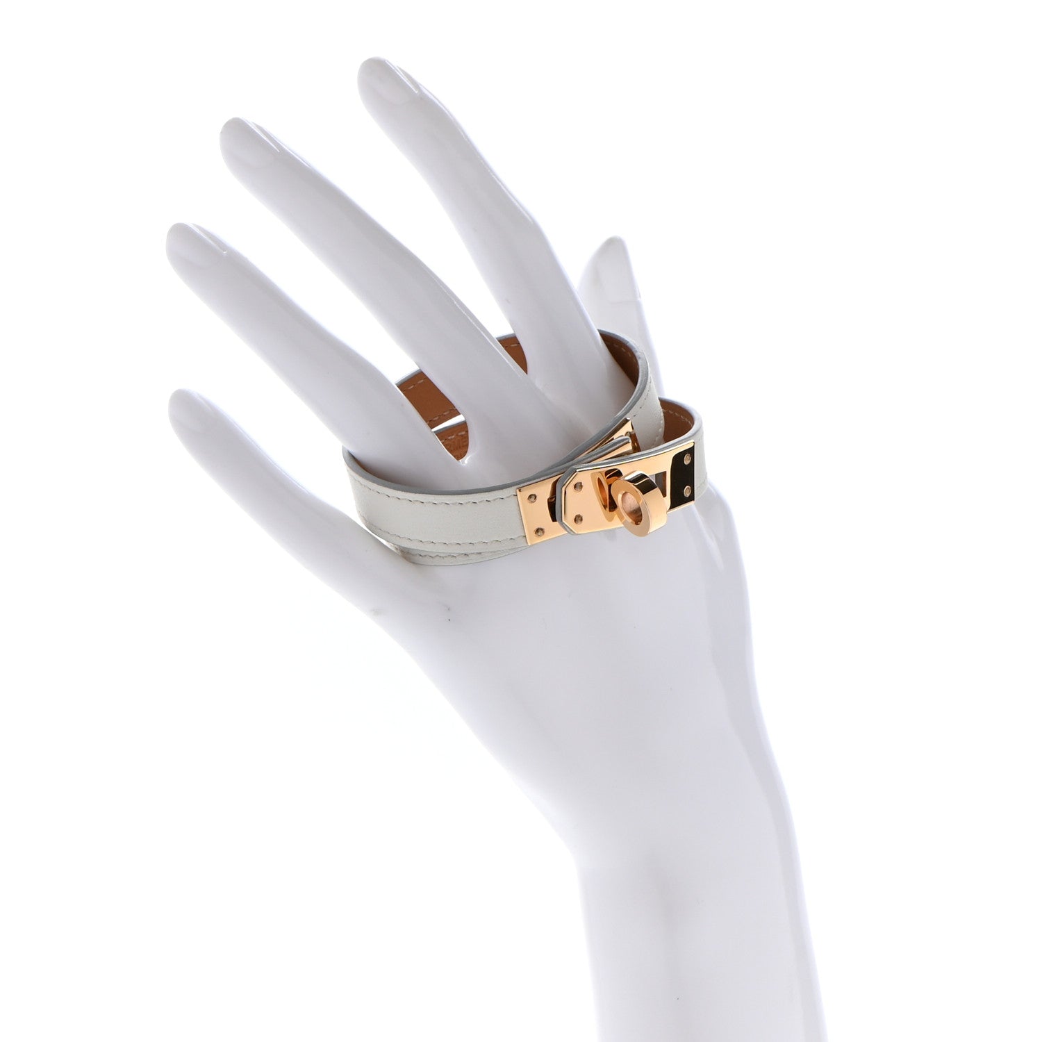 Hermes Swift Kelly Double Tour Bracelet T3 White 2 of 7