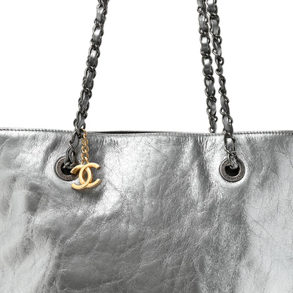 Chanel Calfskin Chain 20s Signe Tote Silver 8 of 13