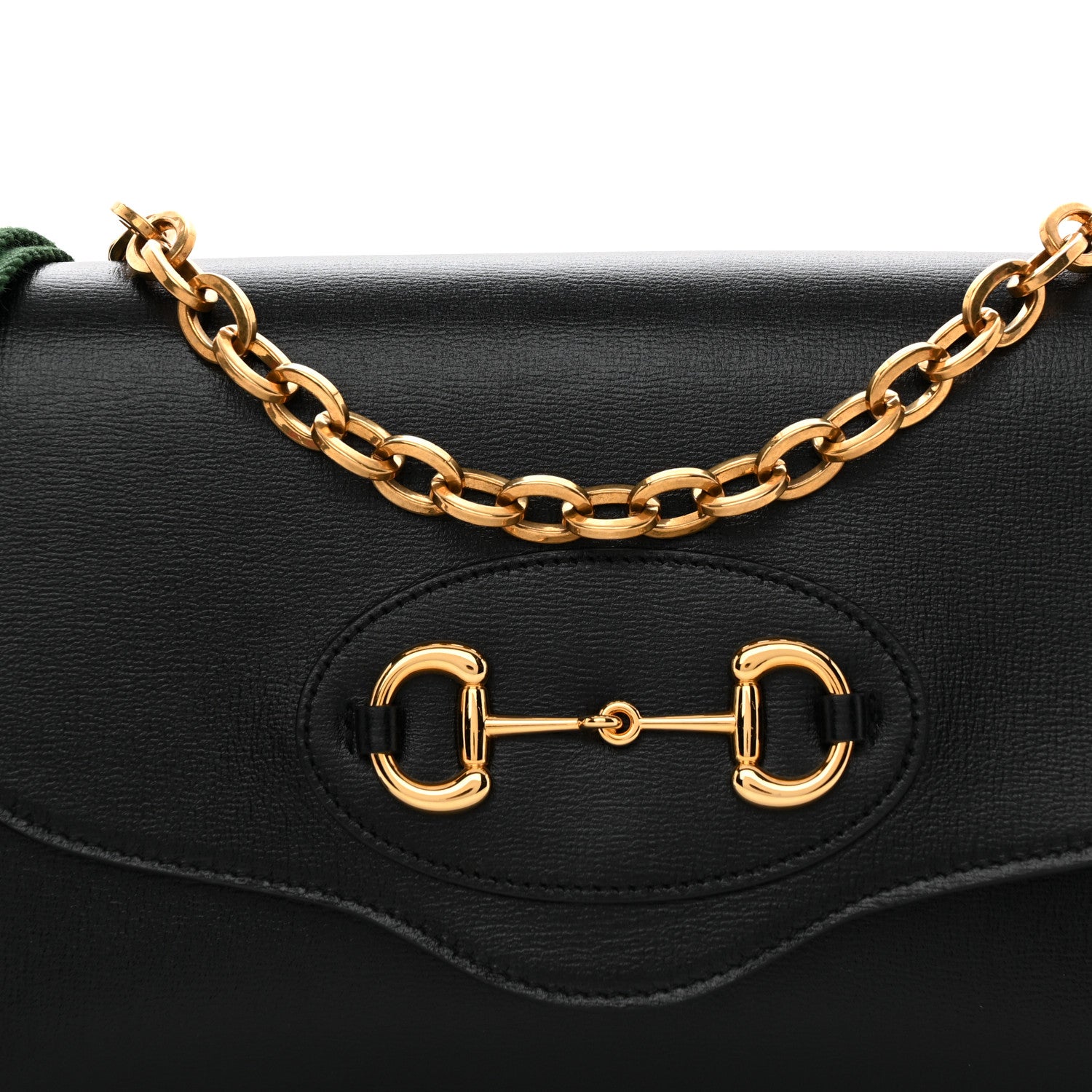 Gucci Azalea Calfskin Web Small Horsebit 1955 Crossbody Bag Black