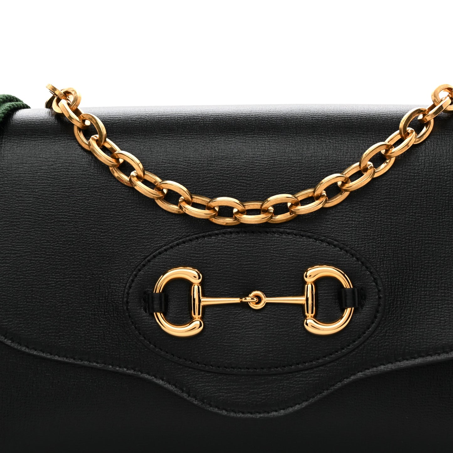 Azalea Calfskin Web Small Horsebit 1955 Crossbody Bag Black