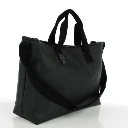 Gucci Coated Canvas Large Trademark Logo Travel Tote Black 3 of 7