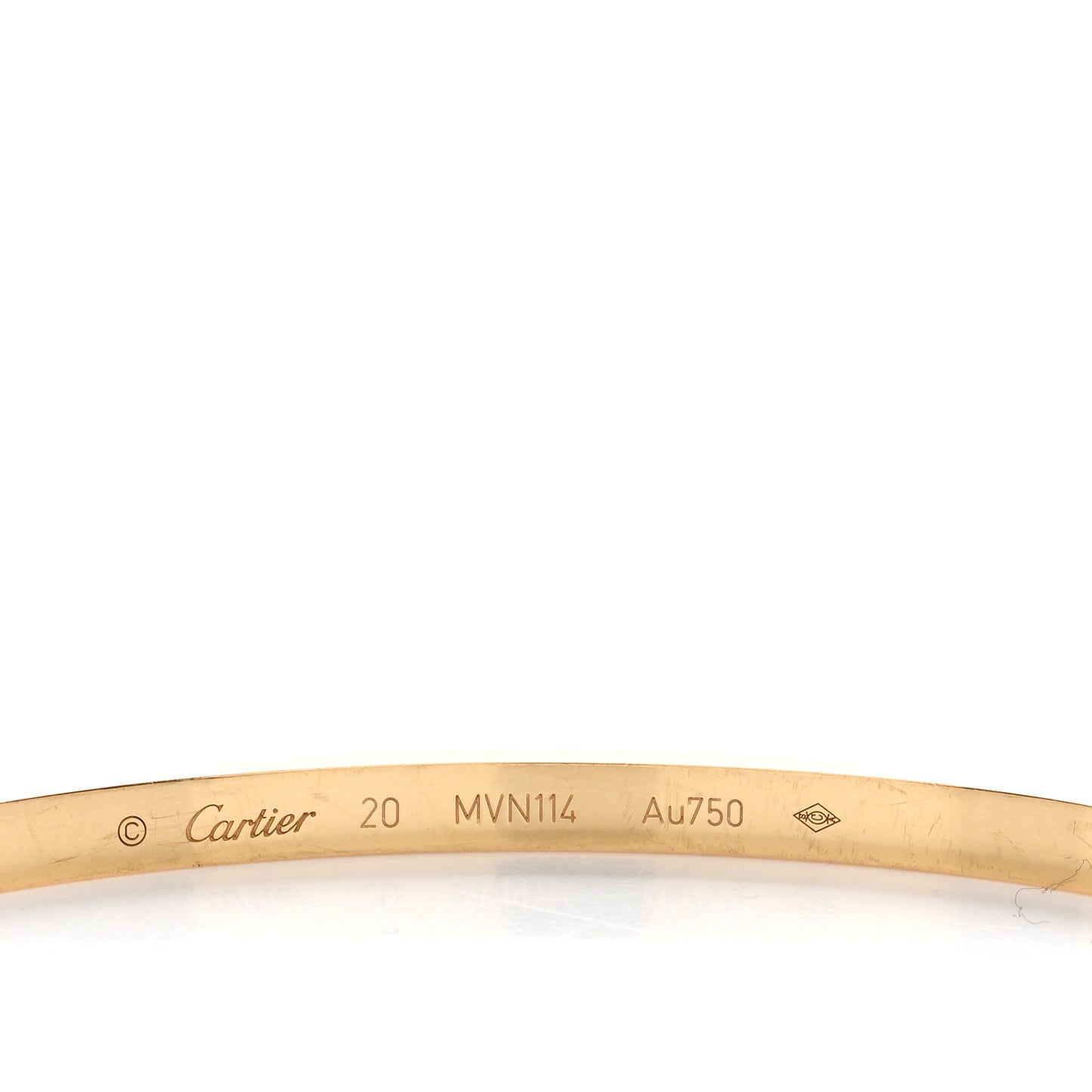 18K Yellow Gold Small LOVE Bracelet 20