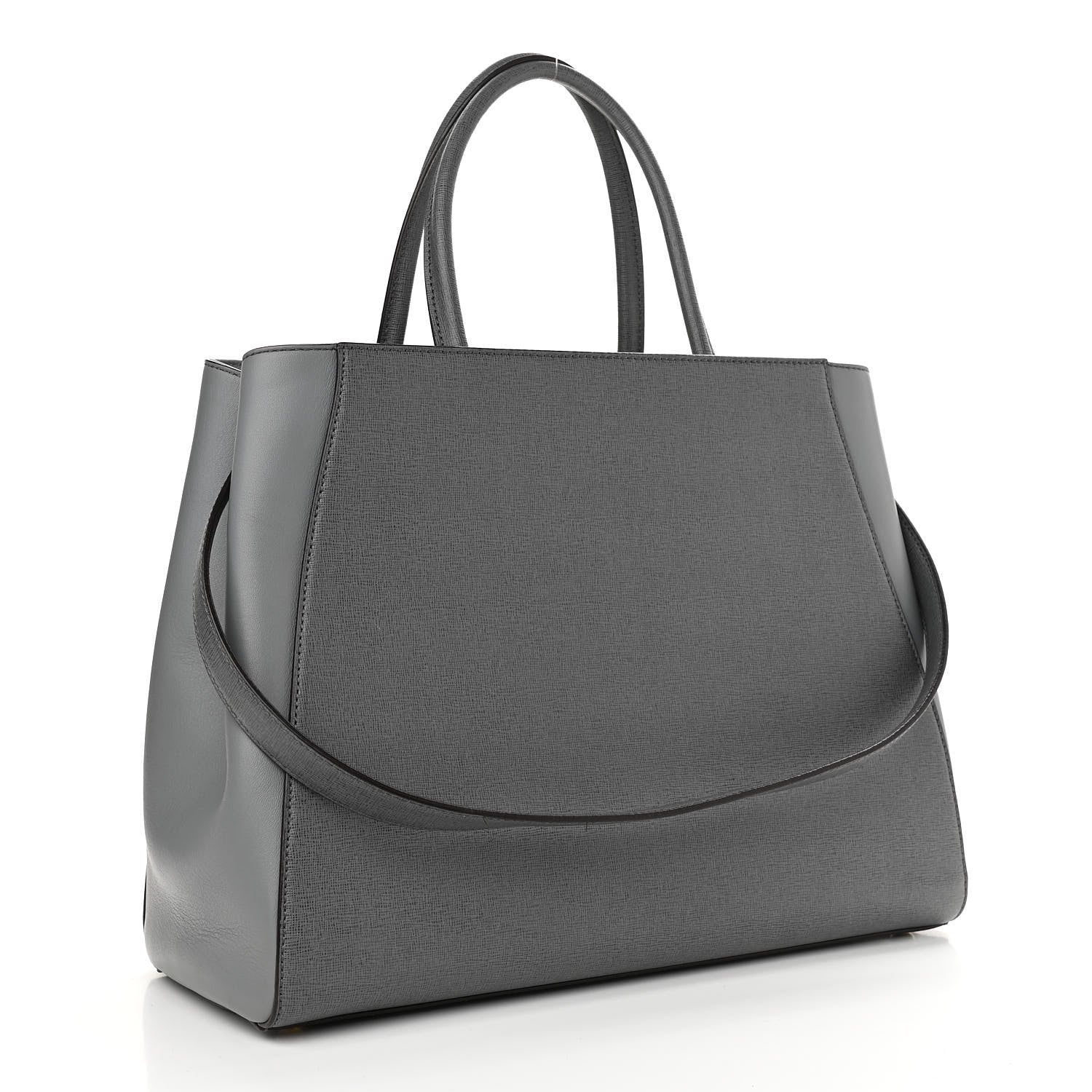 Fendi Vitello Elite Flamingo Regular 2Jours Tote Grigio Grigio Chiaro 3 of 10
