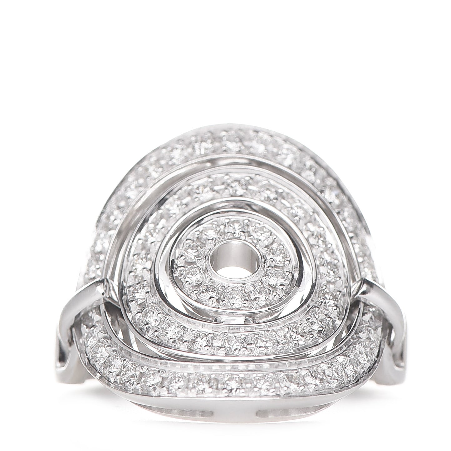 18K White Gold Diamond Astrale Cerchi Ring 55 7.25