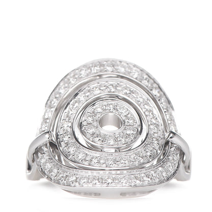 Bulgari 18K White Gold Diamond Astrale Cerchi Ring 55 7.25 1 of 6