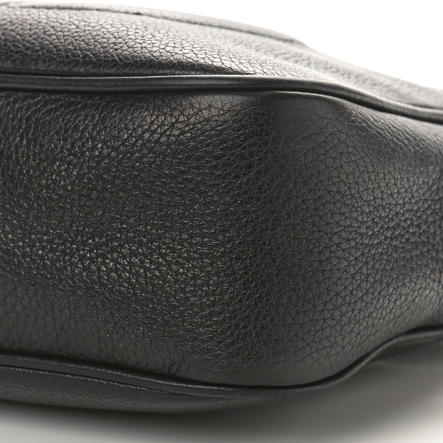 Pebbled Calfskin Small Soho Disco Bag Black