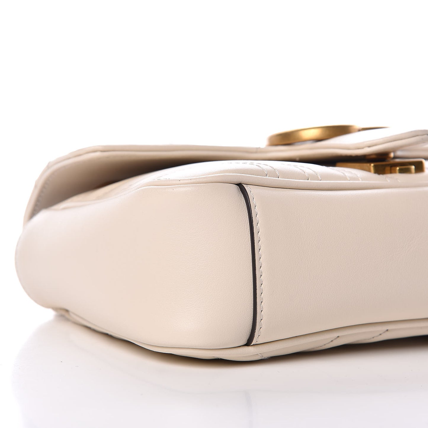 Calfskin Matelasse Mini GG Marmont Shoulder Bag White