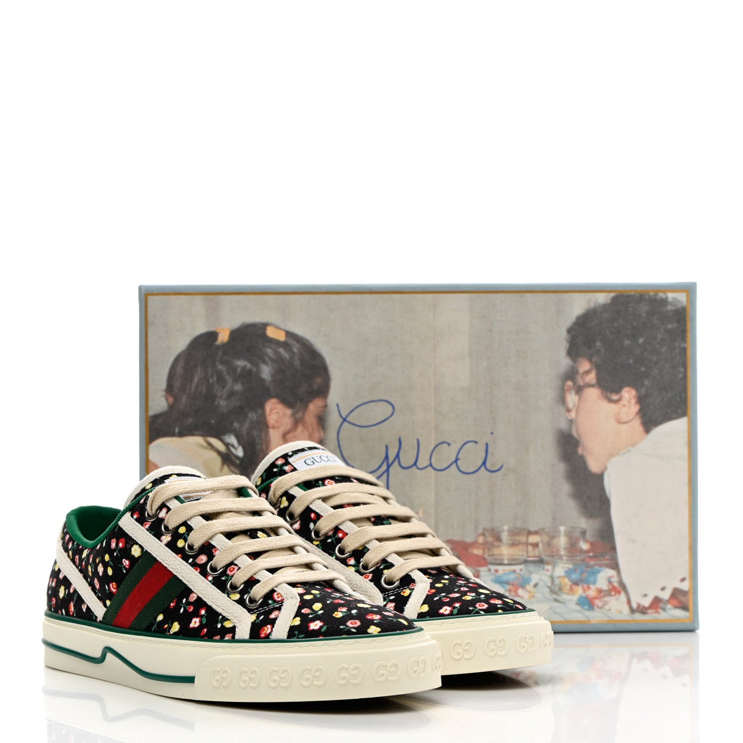 X LIBERTY OF LONDON Canvas Web Holly Print Womens 1977 Tennis Sneakers 38 Black Peach Mystic White