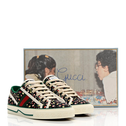 Gucci X LIBERTY OF LONDON Canvas Web Holly Print Womens 1977 Tennis Sneakers 38 Black Peach Mystic White 9 of 9