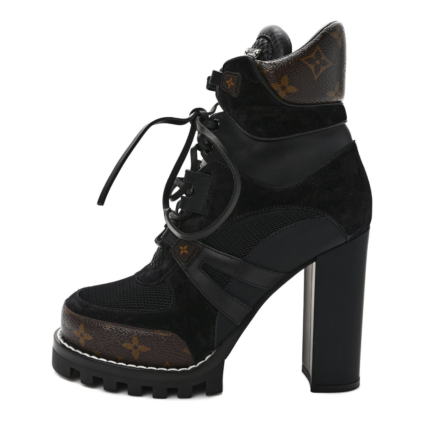 Patent Calfskin Monogram Star Trail Ankle Boots 39 Black