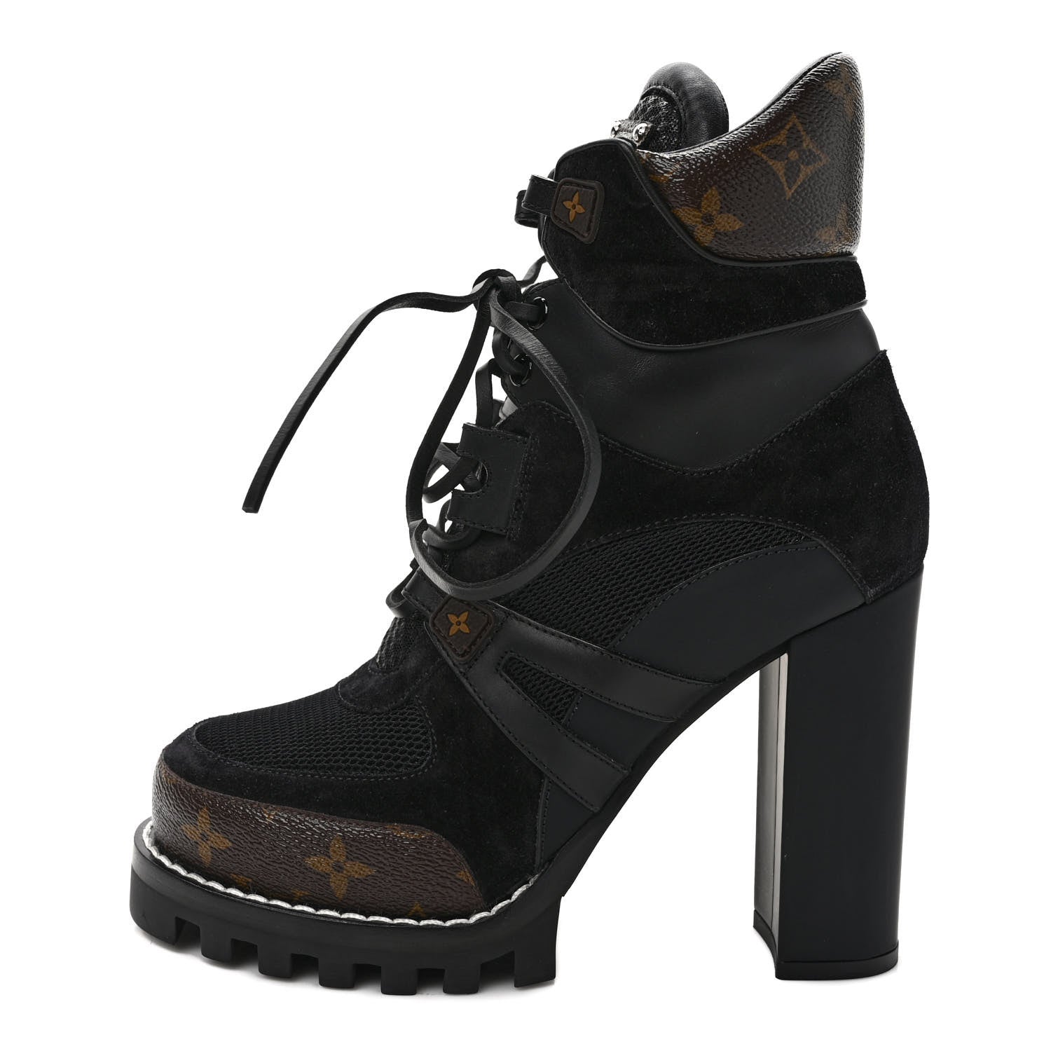 Louis Vuitton Patent Calfskin Monogram Star Trail Ankle Boots 39 Black 1 of 7