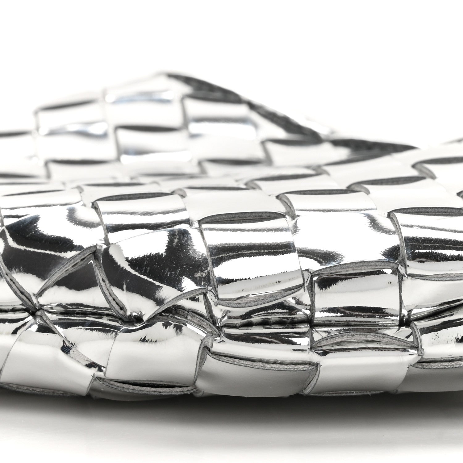 Bottega Veneta Mirror Laminated Nappa Intrecciato Mini Sardine Bag Silver 7 of 8