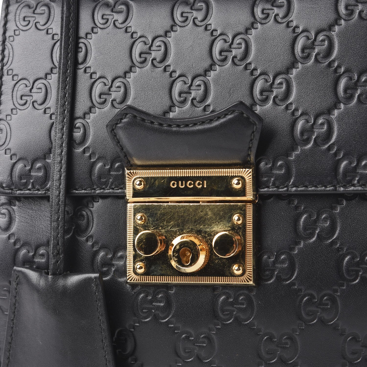 Gucci Guccissima Signature Padlock Backpack Black 9 of 9