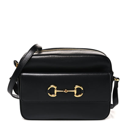 Gucci Textured Calfskin Small Horsebit 1955 Shoulder Bag Black Black 1 of 11