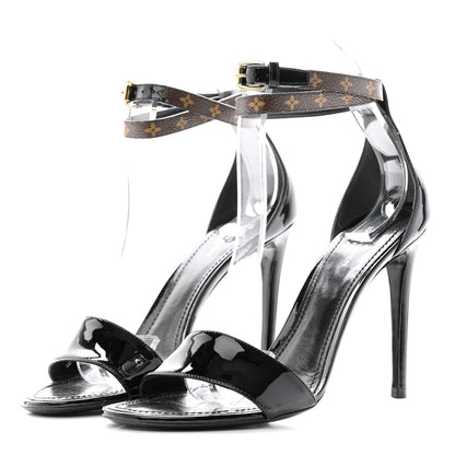 Louis Vuitton Patent Monogram Call Back Sandals 38 Black 3 of 13