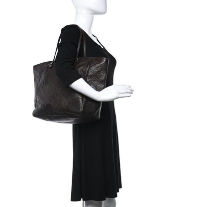 Gucci Guccissima Medium Bree Zippered Tote Chocolate 2 of 9