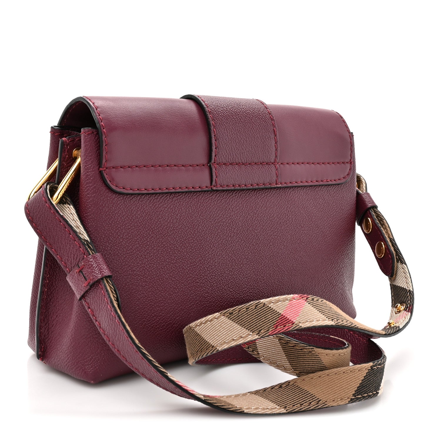 Burberry Soft Grain Calfskin Small Medley Crossbody Dark Plum
