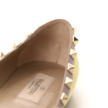 Valentino Garavani Patent Rockstud Ballerina Flats 37 Naples Yellow Poudre 12 of 15