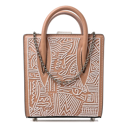 Christian Louboutin Calfskin Beaded Africamana Nano Paloma Nude 1 of 10