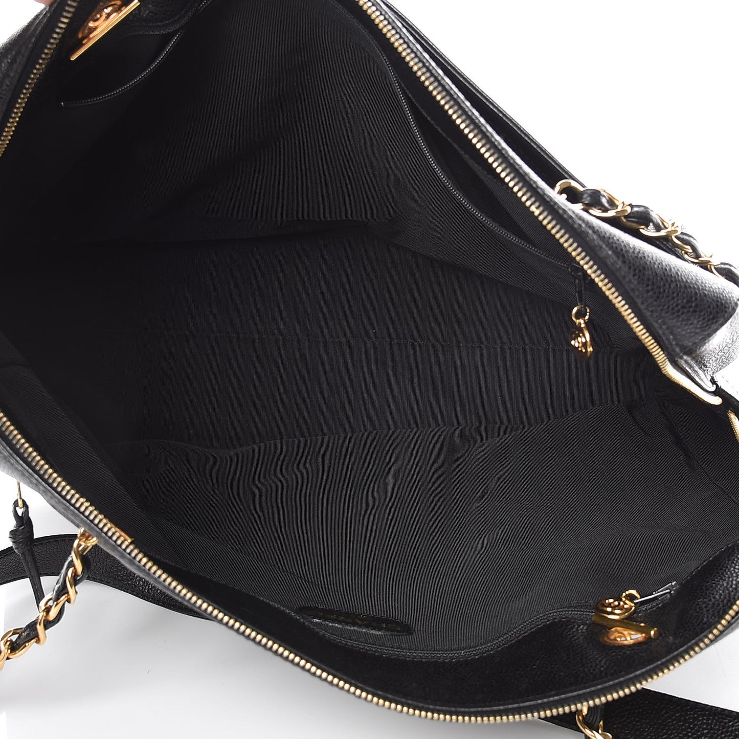 Caviar Large CC Shoulder Bag Black