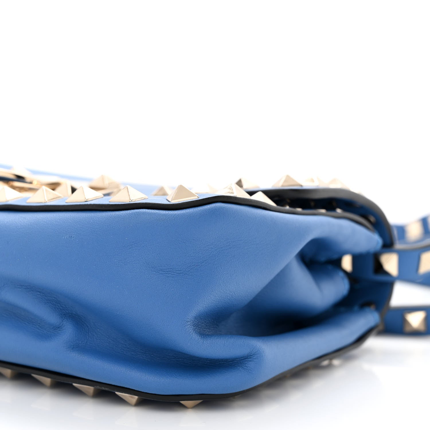 Valentino Garavani Vitello Mini Rockstud Flap Saddle Crossbody Bag Light Sapphire 10 of 11