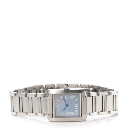 Cartier Stainless Steel Blue Mother of Pearl 20mm Tank Francaise Quartz Watch 2 of 5