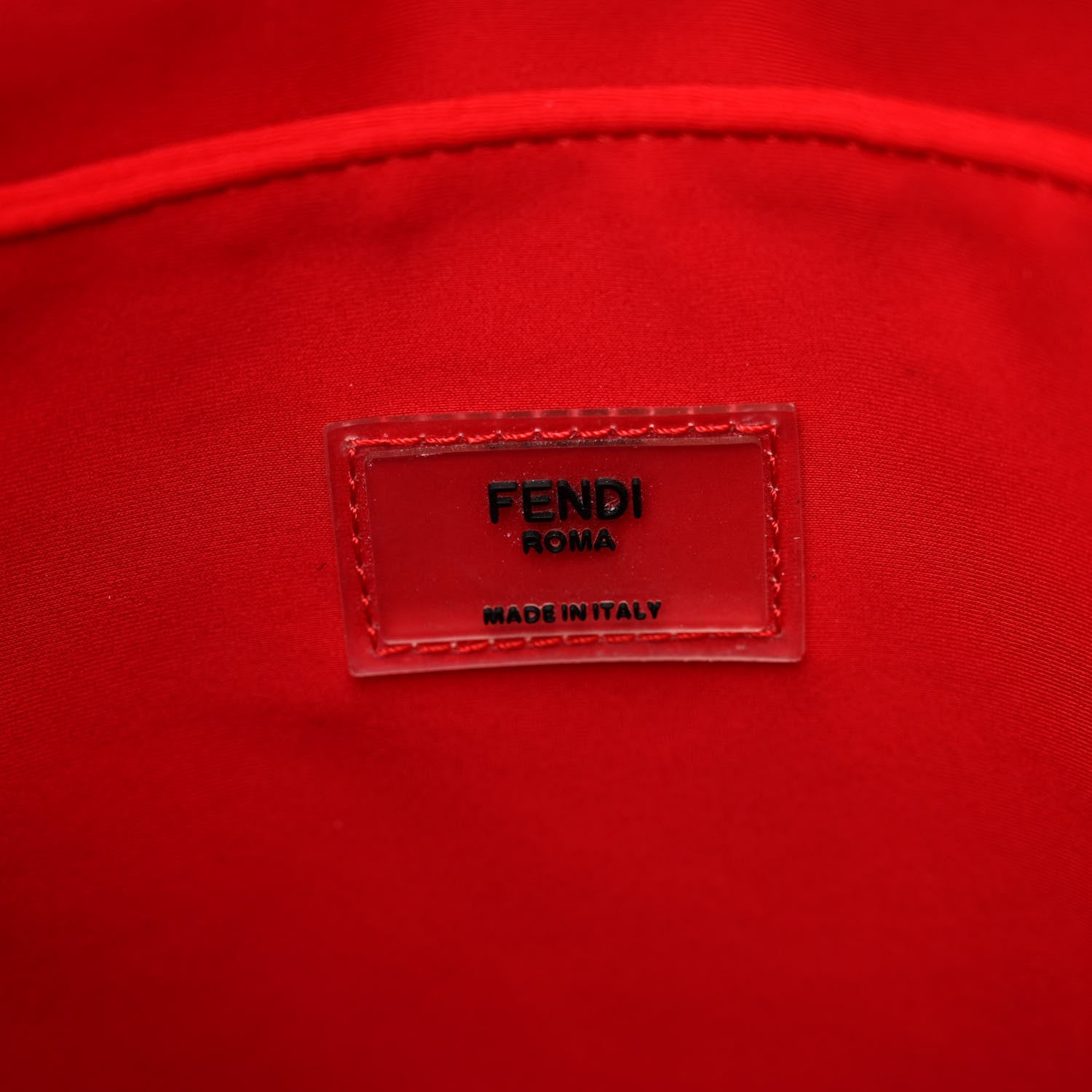 Fendi Fabric Jacquard Cuoio Romano Vitello Pequin Bi-Color FF 1974 Embossed Backpack Tobacco Moro Rosso Malboro Maya Black 6 of 9