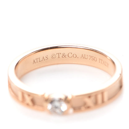 Tiffany 18K Rose Gold Diamond Narrow Atlas Closed Ring 46 3.75 4 of 5
