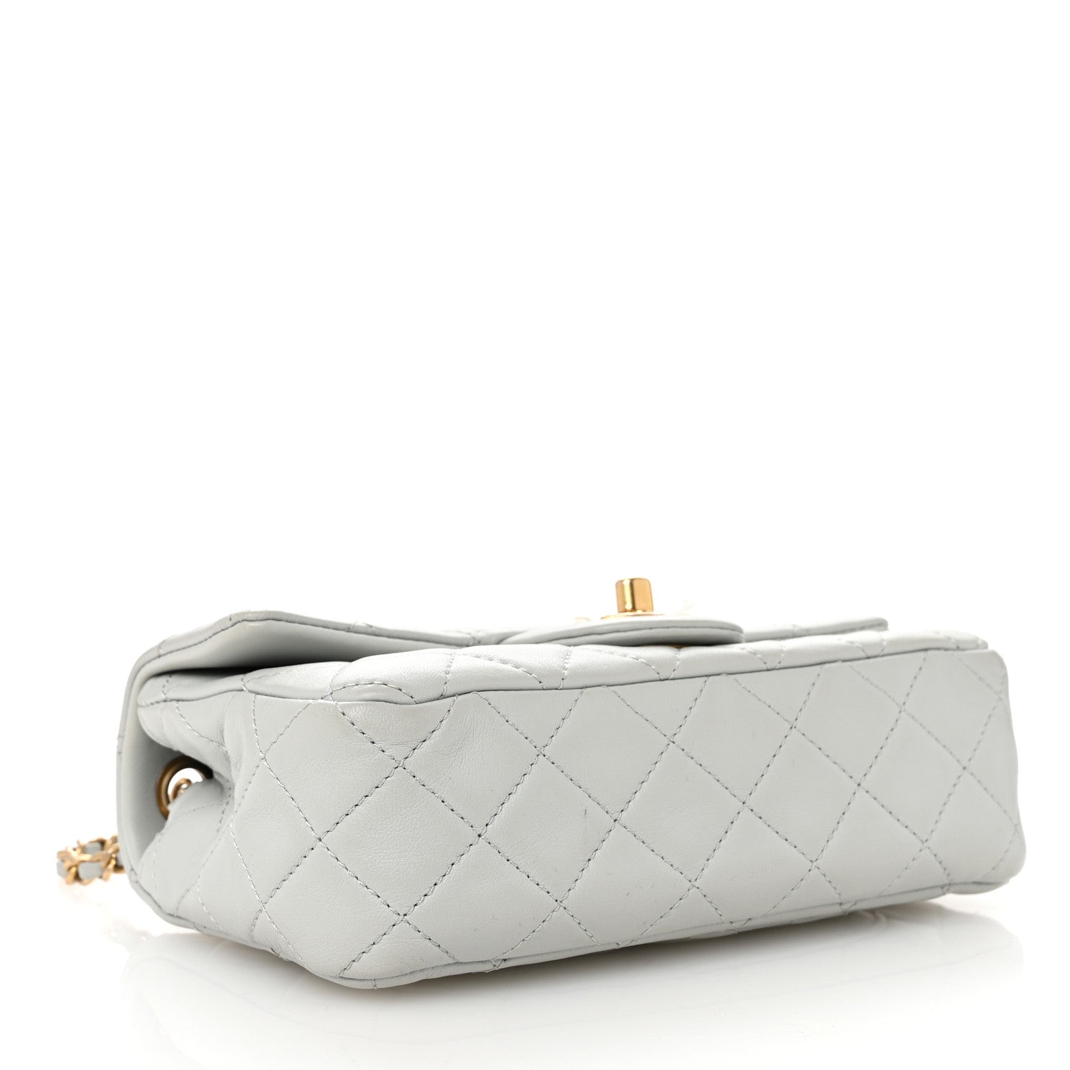 Chanel Lambskin Quilted Mini Rectangular Pearl Crush Flap Grey 4 of 10