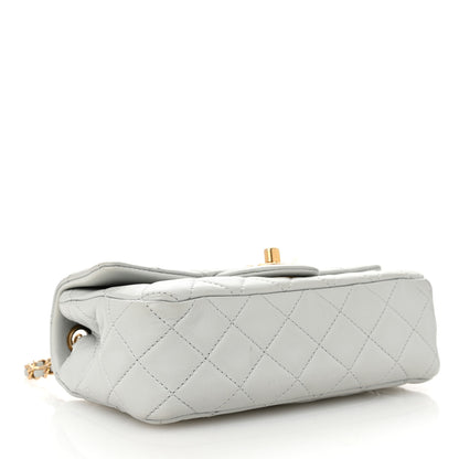 Chanel Lambskin Quilted Mini Rectangular Pearl Crush Flap Grey 4 of 10