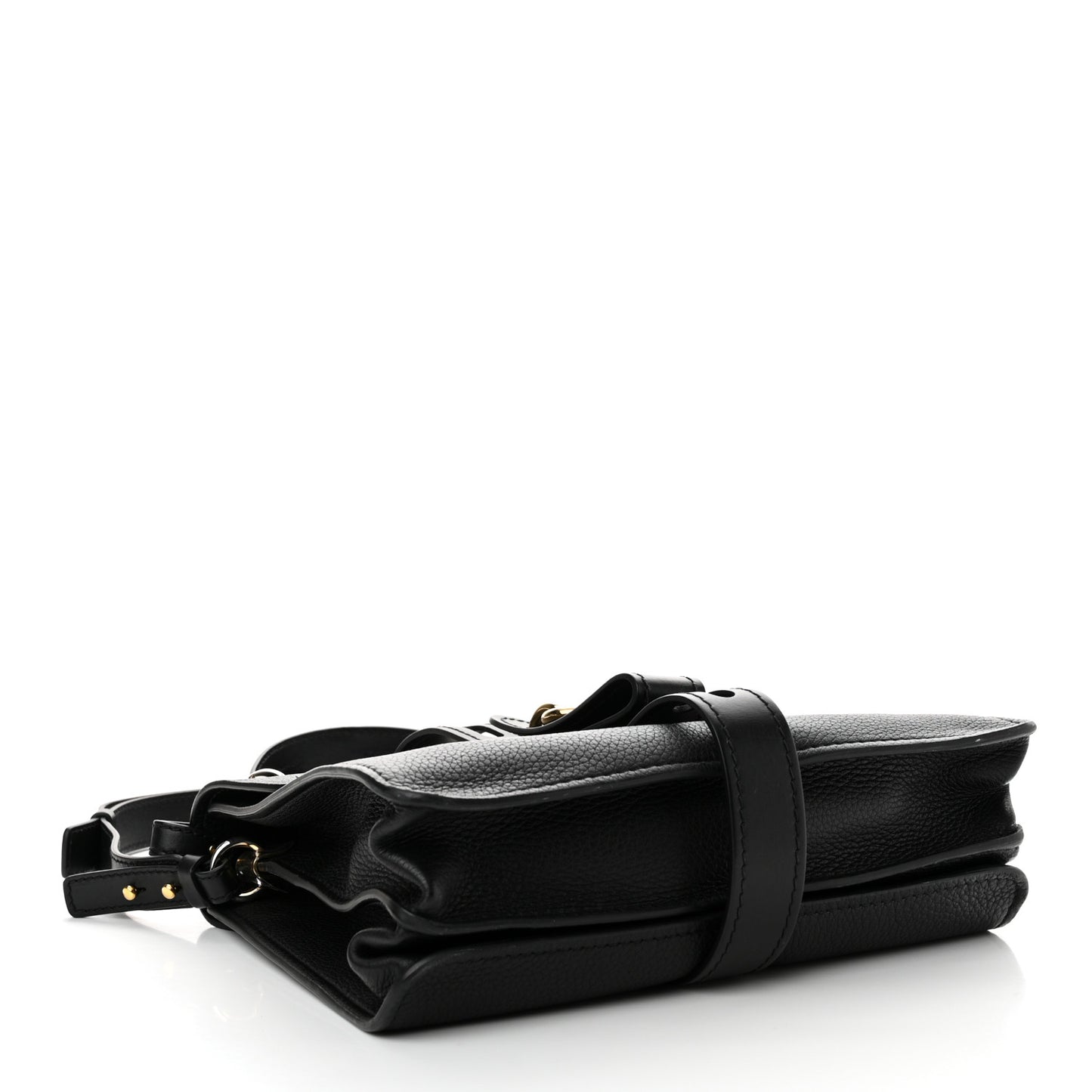 Grained Calfskin Medium Aby Day Shoulder Bag Black