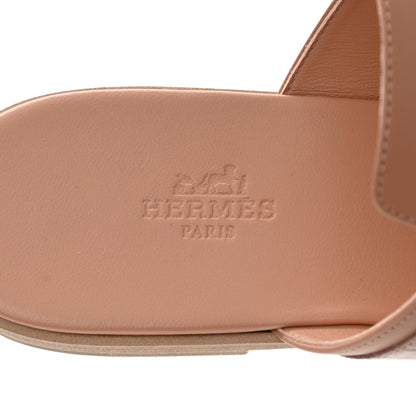 Hermes Calfskin Alligator Womens Elixir Sandals 38 Beige Macrame 7 of 9