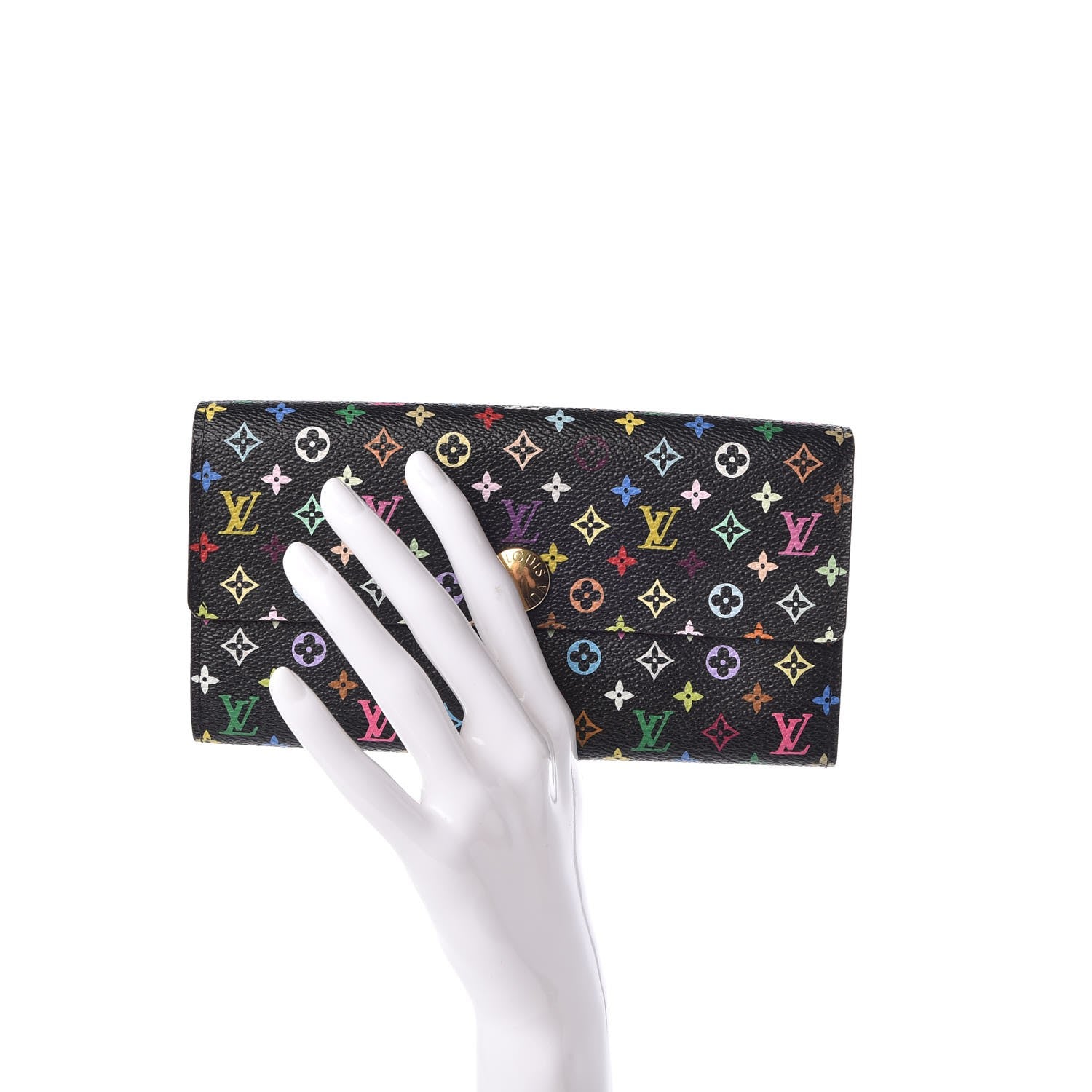 Louis Vuitton Monogram Multicolor Sarah Wallet Black Grenade 2 of 11