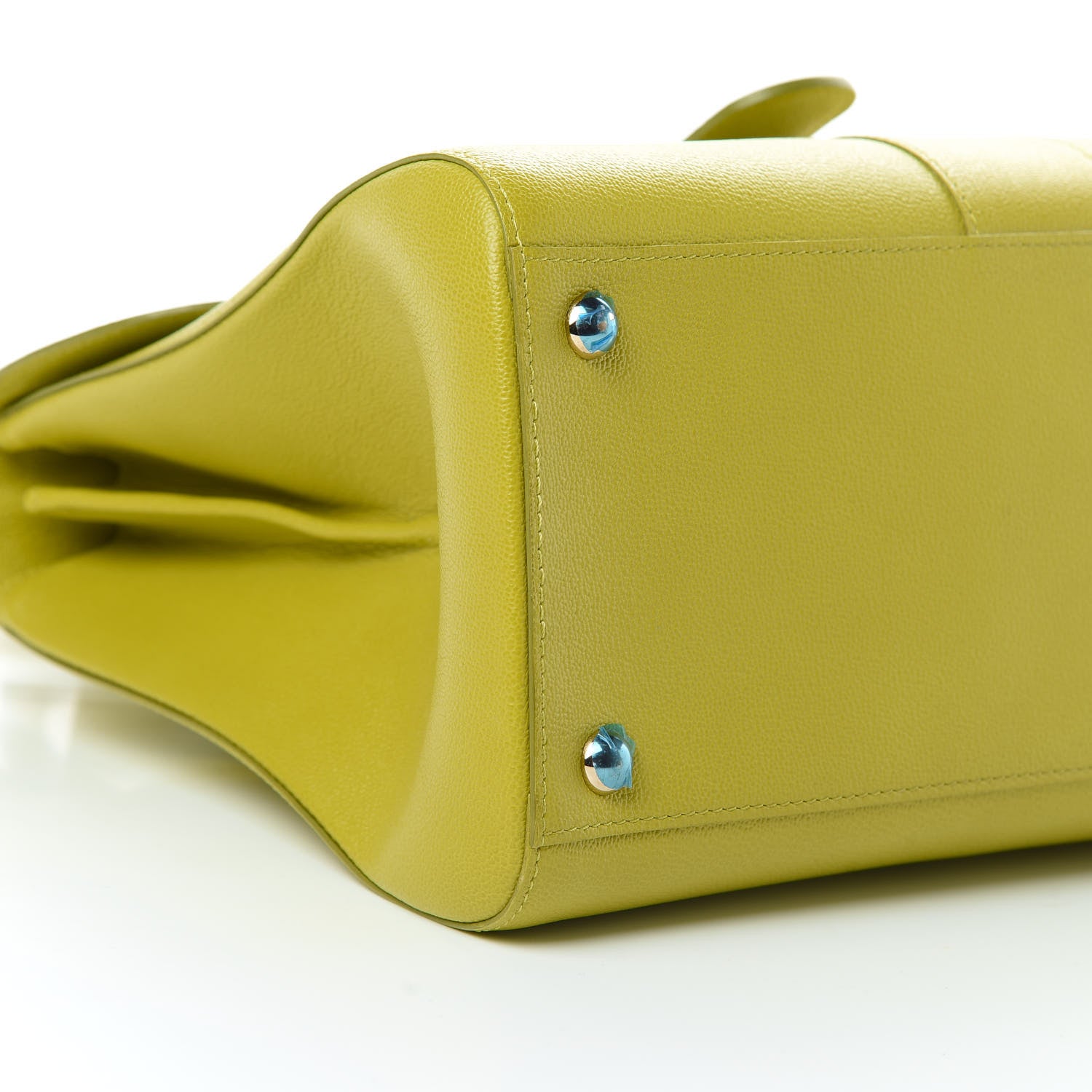 Delvaux Grained Calfskin MM Brillant Satchel Absinthe Lime 9 of 11