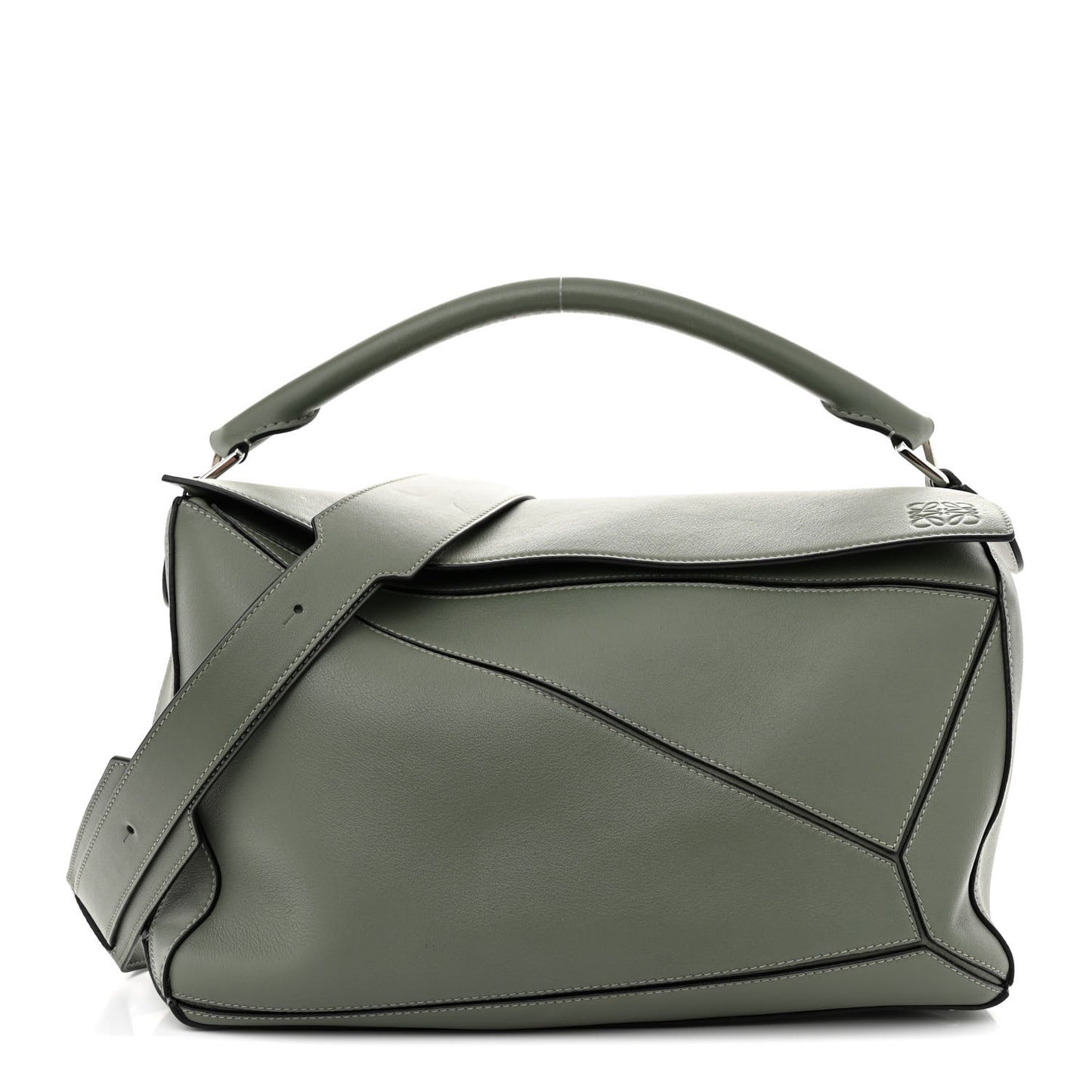 Calfskin Large Puzzle Bag Dark Sage