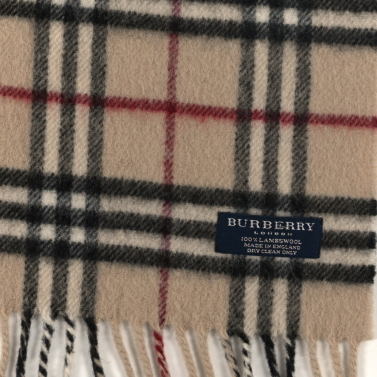 Burberry Cashmere Check Fringe Scarf Archive Beige 3 of 3