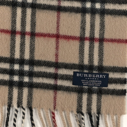 Burberry Cashmere Check Fringe Scarf Archive Beige 3 of 3